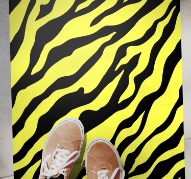Tapete vinílico estampa de animal motivo de zebra amarela - TenStickers
