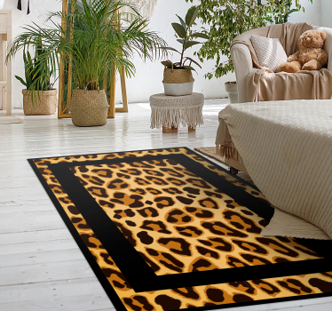 Tapete vinílico estampa de animal motivo leopardo retangular - TenStickers
