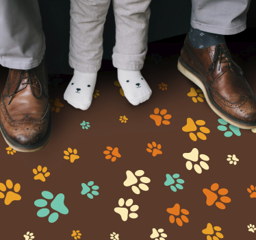 Tapete vinílico estampa de animal motivos vibrantes de patas - TenStickers