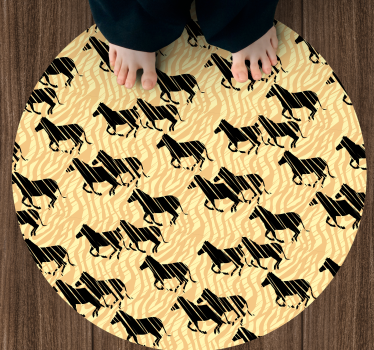 Tapete vinílico estampa de animal padrão de cavalo estiloso - TenStickers
