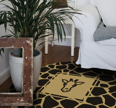 Tapete vinílico estampa de animal padrão de girafa redondo - TenStickers
