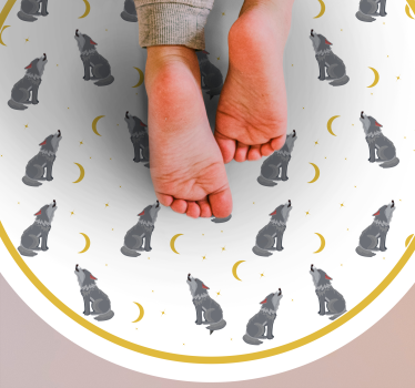 Tapete vinílico estampa de animal padrão de lua de lobo - TenStickers