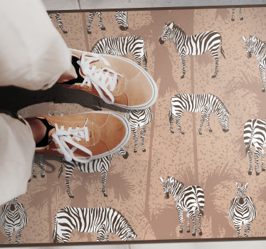 Tapete vinílico estampa de animal padrão de rebanho de zebra - TenStickers