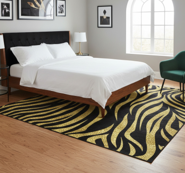 Tapete vinílico estampa de animal padrão zebra dourada - TenStickers