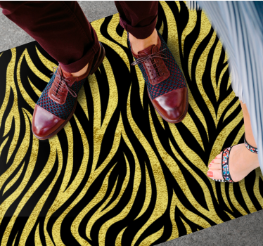 Tapete vinílico estampa de animal padrão zebra dourado - TenStickers
