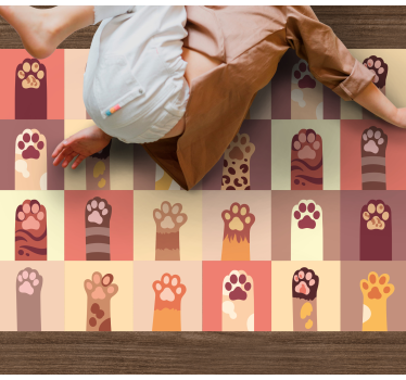 Tapete vinílico estampa de animal pegadas vibrantes - TenStickers