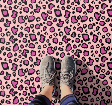 Tapete vinílico estampa de animal pontos de leopardo rosa - TenStickers