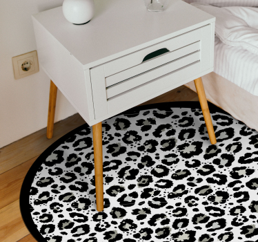 Tapete vinílico estampa de animal redondo de leopardo - TenStickers