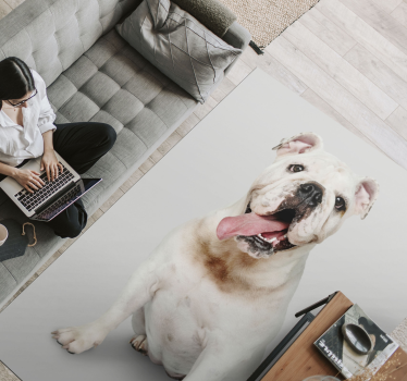 Tapete vinílico estampa de animal retrato de buldogue feliz - TenStickers