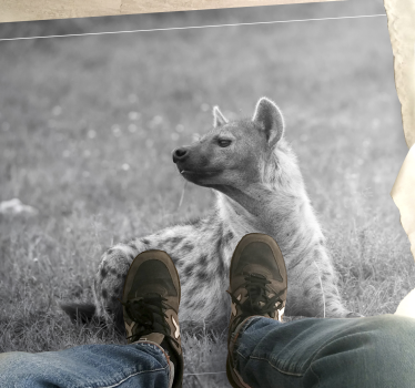 Tapete vinílico de animais retrato estiloso de hiena - TenStickers