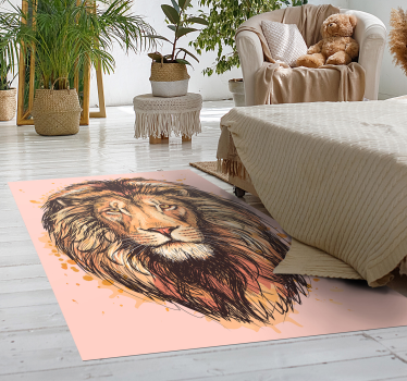 Tapete vinílico de animais rosto de leão majestoso - TenStickers