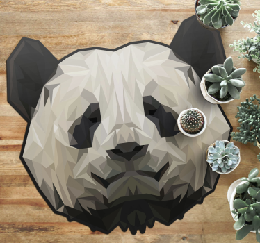 Tapete vinílico de animais rosto geométrico de panda - TenStickers