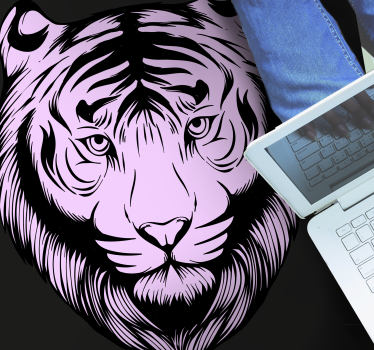 Tapete vinílico de animais tigre rosa feroz - TenStickers