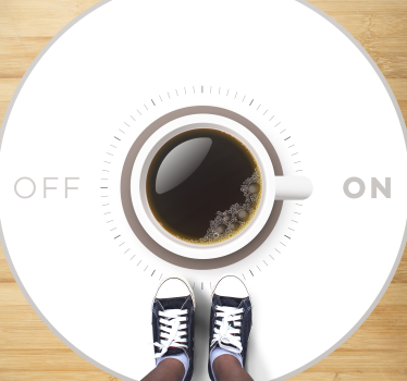 Tapete vinílico frases e textos alternância de cafeína - TenStickers