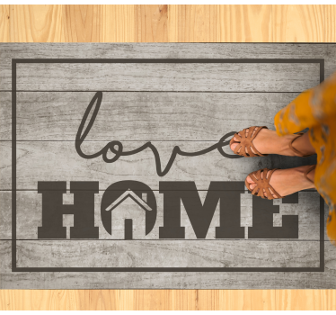 Tapete vinílico frases e textos casa de amor de madeira - TenStickers