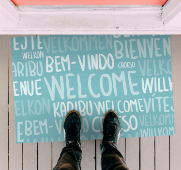 Tapete vinílico frases e textos bem-vindo em várias línguas - TenStickers