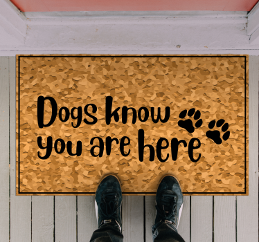Tapete vinílico frases e textos cães recebem visitantes - TenStickers