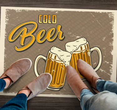 Tapete vinílico vintage canecas de cerveja gelada - TenStickers