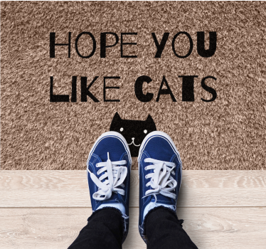 Tapete vinílico frases e textos espero que goste de gatos - TenStickers