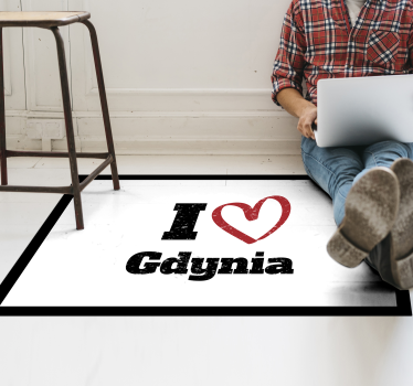 Tapete vinílico frases e textos eu amo gdynia - TenStickers