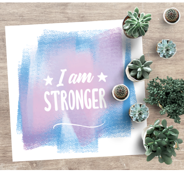 Tapete vinílico frases e textos eu sou mais forte - TenStickers