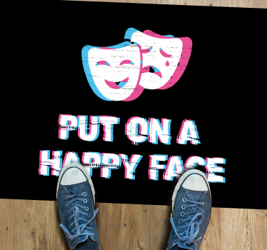 Tapete vinílico frases e textos expressão facial feliz - TenStickers