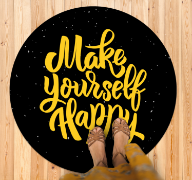 Tapete vinílico frases e textos faça você mesmo feliz - TenStickers