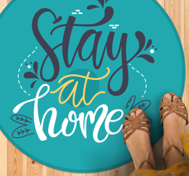 Tapete vinílico frases e textos ficar em casa - TenStickers