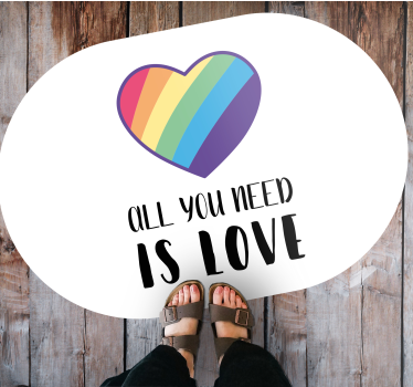 Tapete vinílico frases e textos mensagem de coração colorida - TenStickers