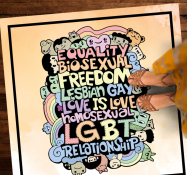 Tapete vinílico frases e textos mensagem lgbt colorida - TenStickers