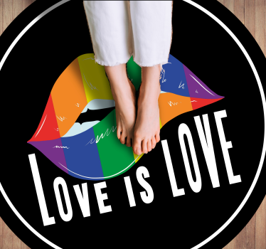 Tapete vinílico frases e textos motivo labial colorido - TenStickers
