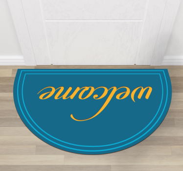 Tapete vinílico hall de entrada design de boas-vindas azul - TenStickers