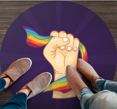 Tapete vinílico juvenil punho orgulhoso do arco-íris - TenStickers