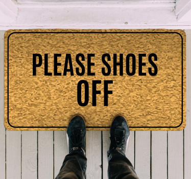 Tapete vinílico frases e textos tire os sapatos por favor - TenStickers
