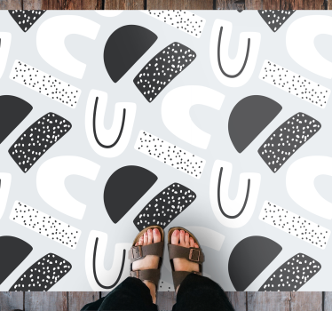 Tapete vinílico para bebés formas abstratas monocromáticas - TenStickers