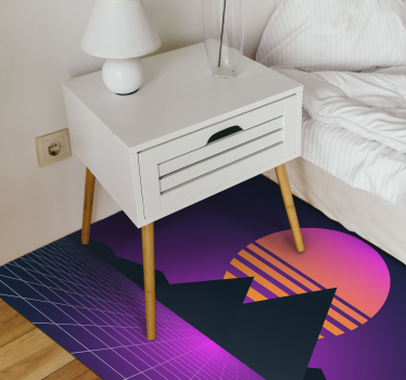 Tapete vinílico vintage geometria do pôr do sol retrô - TenStickers
