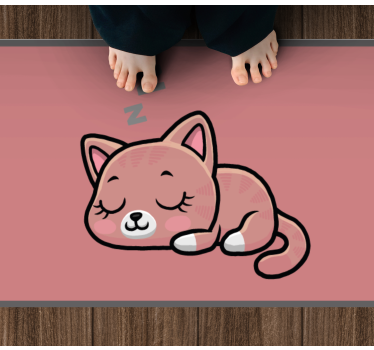 Tapete vinílico de animais felino adormecido - TenStickers