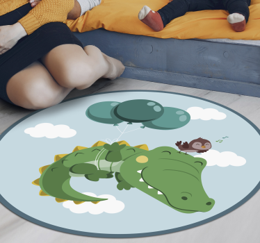 Tapete vinílico para bebés feliz aventura do crocodilo - TenStickers