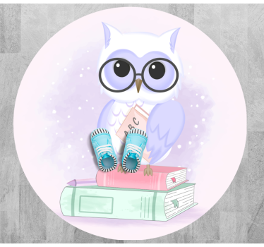 Tapete vinílico de animais ilustração de coruja inteligente - TenStickers