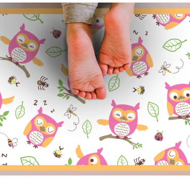 Tapete vinílico para bebés padrão de coruja fofa - TenStickers