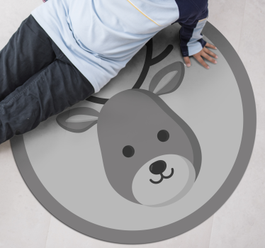 Tapete vinílico para bebés filhote de veado cinza - TenStickers