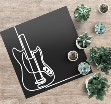 Tapete vinílico juvenil arte de contorno de guitarra - TenStickers