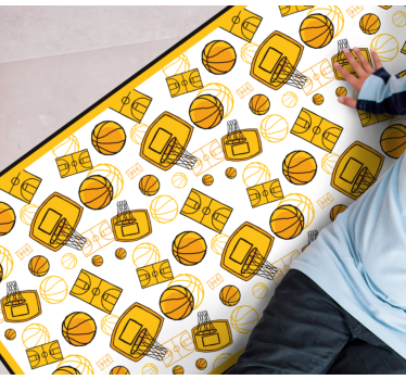 Tapete vinílico juvenil diversão com basquete - TenStickers