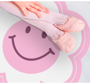 Tapete vinílico juvenil emblema floral sorridente - TenStickers