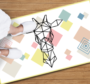 Tapete vinílico juvenil girafa de origami abstrata - TenStickers