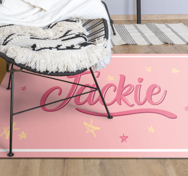 Tapete vinílico juvenil nome rosa com estrelas - TenStickers