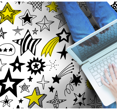 Tapete vinílico juvenil padrão de noite estrelada - TenStickers