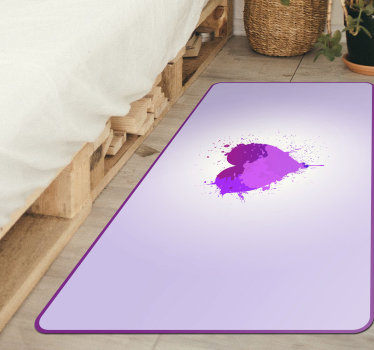 Tapete vinílico juvenil respingo de coração roxo - TenStickers