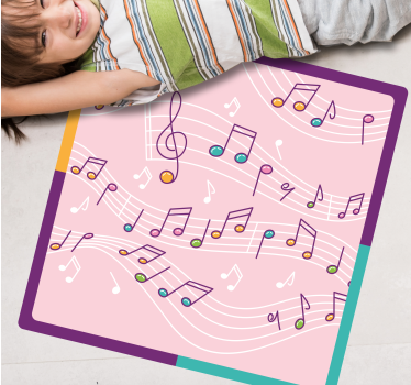 Tapete vinílico juvenil tema de notas melódicas - TenStickers