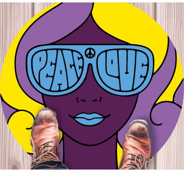 Tapete vinílico juvenil ícone de paz e amor - TenStickers